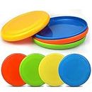 LNCOJOLM Thick 9" Flying Disc Toys for Kids Adults, Flying Saucer Sport Yard Disc Toy for Outdoor Beach Accessories Backyard Lawn Park, Durable ABS Sports Toy Set Kids Boys Girls (8 Pack)