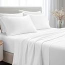 JOLLYVOGUE Queen Sheet Set - 6-Piece Hotel Luxury Bed Sheets for Queen Size Bed - Breathable & Cooling - Soft & Wrinkle Free - 1 Flat Sheet, 1 Fitted Sheet & 6 Pillowcase - White