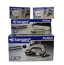 Swastik Enterprises KANGARO Set of 1 Stapler, 2 pin Box, 1 Paper Punch | Stapler Kangaro | Stabler and Pin | Stapler Punching Machine Set | Stapler With Pin | Stapler Set
