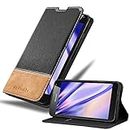 Cadorabo Book Case Compatible with Nokia Lumia 650 in Black Brown - with Magnetic Closure, Stand Function and Card Slot - Wallet Etui Cover Pouch PU Leather Flip