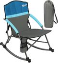 Rocking Camping Chair Folding Portable Rocker Outdoor with Cup Holder for Patio,