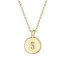 PAVOI 14K Yellow Gold Plated Letter Necklace for Women | Gold Initial Necklace for Girls | Letter S