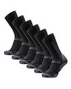 DANISH ENDURANCE Merino Wool Hiking Socks, Crew Length, Thermal & Moisture Wicking Hiking Socks, 3 Pair Pack for Men & Women, Black/Grey, Medium