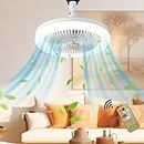Clearance Ceiling Fan with Lights, Enclosed Low Fan Light Ceiling Light with 3-Speed Fan Energy-Saving Eye-Protecting Ceiling Light for Bedroom Kitchen Dining Room (White) Lightning Deals