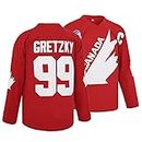 Pltoquk Mens Gretzky #99 Team Canada Ice Hockey Jersey for Men Christmas Costume Stitched Red Large
