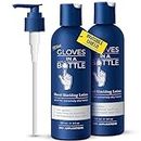Gloves In A Bottle Shielding Lotion - Great for Dry Itchy Skin! Grease-less and Fragrance Free! With Dispenser (2 Pack - 8oz)