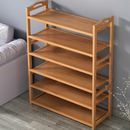 3/4/5/6 Tiers Layers Bamboo Shoe Rack Storage Organizer Wooden Stand Shelves