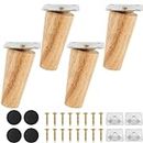 3inch Wooden Furniture Legs Set of 4,Wood Sofa Feet Oblique Tapered Furniture Replacement Feet with Foot Pads and Screws for Sofa TV Cabinet Bed Dining Table Dresser Furniture (3inch, Oblique Legs)