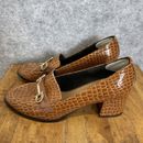 ASOS Women's retro Mock Croc faux patent leather loafer shoes UK 7/EU40/US9