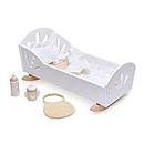 Tender Leaf Toys Sweet Swan Dolly Bed - Wooden Cot for Dolls Great for Pretend Play with Children
