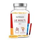 Nutri&Co Multivitamines et Minéraux 25 Nutriments - Zinc, Vitamines A B C D3 E K2 Bio-actives & Minéraux Haute Absorption - 90 Gélules Vegan - Conditionné en France