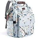LitBear Diaper Bag Backpack, Fashion Large Capacity Multifunction Nappy Bags, Blue & Floral, X-Large, Latest Fashion in 2022