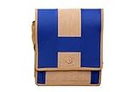 Demand Creations Jute Laptop Messenger Flap Bags(DC001_Beige & Blue)