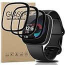 Compatible for Fitbit Versa 4/Fitbit Sense 2 Screen Protector, [3 Pack] Bubble-Free 3D Full Coverage Screen Protector Film for Fitbit Sense 2/Fitbit Versa 4