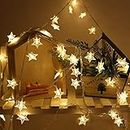 PragAart Decoration Light, 4m/13ft Fairy 20 Led Stars Outdoor/Indoor Rope Warm White Lights for Christmas Tree, Diwali, Wedding, Birthday Party, Baby's Bedroom