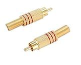 RIVER FOX 2 Pack Metal Spring RCA Plug Gold Plated RCA Connector Male jack Plug AV Plugs for PC Audio Video Welding DIY Parts