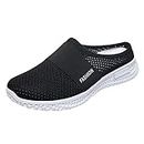 Orthopaedic Clogs Shoes Women's Mesh Orthopaedic Shoes Fitness Shoes Outdoor Breathable Sports Slippers Mesh Slip-On Flat Shoes Casual Shoes Platform Walking Shoes Mules, black, 6 UK