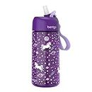 Bentgo® Kids Water Bottle - New & Improved 2023 Leak-Proof, BPA-Free 15 oz. Cup for Toddlers & Children - Flip-Up Safe-Sip Straw for School, Sports, Daycare, Camp & More (Unicorn)