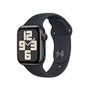 Apple Watch SE (2ᵉ génération, 2023) (40 mm GPS + Cellular) Smartwatch avec boîtier en Aluminium et Bracelet Sport Minuit - M/L. Suivi de l’activité Physique et du Sommeil, détection des Accidents
