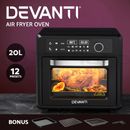 Devanti Air Fryer 20L LCD Fryers Kitchen Oven Oil Free Healthy Cooker 1400W