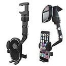 APEBAZY Universal Car Phone Holder Multifuncional 360 Grados Giratorio Auto Rearview Mirror Seat Hanging Clip Bracket Cell Phone Holder