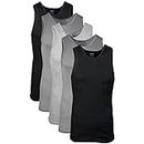 Gildan Men's A-shirt Tanks, Multipack, Style G1104, Grey/Black (5 Pack), XX-Large