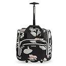 BEBE Women's Valentina-Wheeled Under the Seat Carry-on Bag, Black Floral