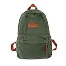 SSWERWEQ Zaino da Donna New Cool Girl Boy Canvas Green Laptop Student Bag Trendy Women Men College Bag Female Backpack Male Lady Travel Backpack Fashion (Color : Green)