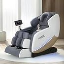 Livemor Massage Chair Electric Massager Head Back, Heating Chairs, Soft PU Zero Gravity Massages Kneading Relaxation Rolling 26 Nodes Full Body Foot Massagers Reclining Machine