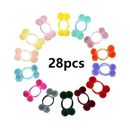 28Pcs Pom Pom Hair Ties Band Hair Accessories for Baby Toddler Girl Kid Children