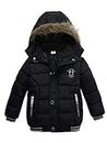 Odziezet Boy Parka Down Jacket Kids Faux Fur Hooded Puffer Quilted Coat Winter Outerwear Clothes 1-7 Years