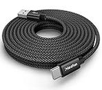 CLEEFUN 6m/20ft Extra Long USB C Cable, Durable Nylon Braided USB A to Type C Fast Charging Charger Cable Compatible With Samsung Galaxy Note, M o t o, L G, Pixel and More USB C Smartphone, Tablet