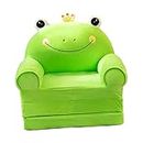 perfk Toddler Lovely Children Seat Slipcover Durable Lavable Furniture Cute Kids Sofa Cover Couch Cover, for Home Bedroom, Grenouille Verte