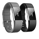 2 Pack navor Replacement Bands Bracelet Straps Wristbands Compatible for Fitbit Charge 2 for Women Men Boys Girls-Small