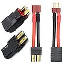 2Pairs RC Lipo Battery Charger Cable for Deans T Plug to Traxxas Adapter Compatible with Slash / Rustler / Stampede / Bandit /E Revo RC CaR