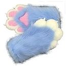 YXCFEWD Halloween Furry Paws Costume for Women Fursuit Paws for Men Animal Bear Tiger Paws for Cosplay (sky blue)