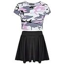 A2Z 4 Kids® Enfants Filles Camouflage Imprimer - Baby Pink Camo Crop & Skirt Set 13