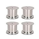 WSK Sofa Legs 3 Inch Height / 50 MM Round Stainless Steel Glossy Finish Pack of 4 Pcs SL1108H3-004