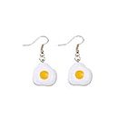D-GROEE Women Earrings Minimalist Decorative Gifts Lady Kawaii Fired Egg Pendant Earrings Party Jewelry Fashion Accessory, Yellow & White, Small