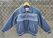 Avirex Nitro Run Varsity Faux Blue Leather Jacket Eagle Youth Medium 20"x23"