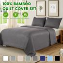 100% Pure Bamboo Quilt Duvet Cover Pillow Case Silky-soft Comfort S/D/Q/K/SK Bed