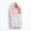 haus & kinder 3 in 1 Baby Sleeping Bag & Carry Nest | Cotton Bedding Set for Infants & New Born Baby | Portable/Travel & Skin Friendly | 0-6 Months (Ditsy Bloom)