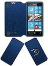 ACM Designer Rotating Flip Flap Case Compatible with Nokia Lumia 520 Mobile Stand Cover Blue