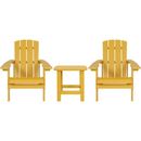 Flash Furniture Charlestown 2-Pack Yellow Faux Wood Adirondack Chairs with Side Table