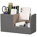 GORESE Desk Organizer - Office Pencil Holder Organizer Desktop Desk Accessories Office Supplies Organization Decor (Linen Gray)