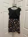 AGB Sheath Dress Women's Size 14  Partially Floral/Black Sleeveless