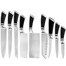 FULLHI Kitchen Knife Butcher Knife Set (9pcs Cuchillo de acero inoxidable)