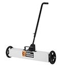 Towallmark 24-Inch Magnetic Sweeper with Wheels, Rolling Magnetic Sweeper Quick Release Latch & Adjustable Long Handle, Magnetic Pickup Tool to Pick Up Nails, 33-Pound Capacity