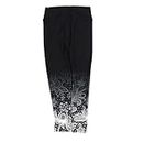Lularoe Kids Sm-Med S/M Solid Black with Gray White Lace Bottoms Leggings fits Kids Sizes 2-6 1509-C13-234077