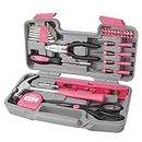 Apollo Pinker Frauen Werkzeugkoffer Klein, 39-Teiliges Werkzeug Set für den Haushalt, Werkzeugkoffer Set mit Werkzeug in Pink- Ideales Geschenk für Frauen und Mädchen